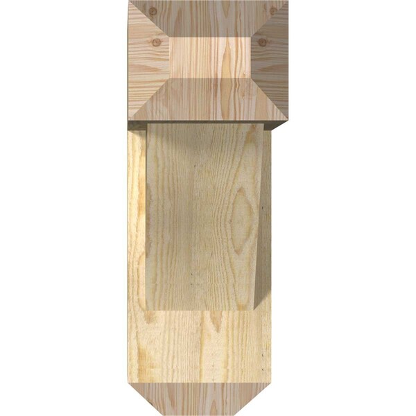 Traditional Craftsman Rough Sawn Bracket W/ Offset Brace, Douglas Fir, 8W X 22D X 22H